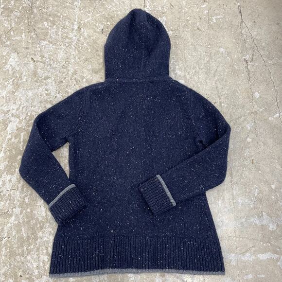 Patagonia Ranchito Hoodie Womens M Blue Flecked Knit Henley Sweater Pullover - Picture 14 of 14